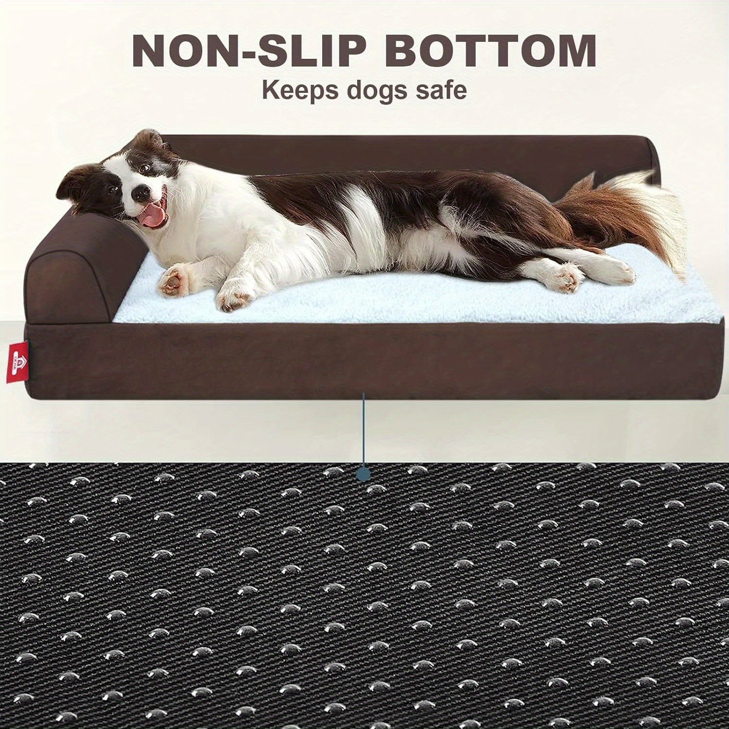 Orthopädisches Hundebett, waschbar, mit abnehmbarem Kissen und rutschfester Unterseite